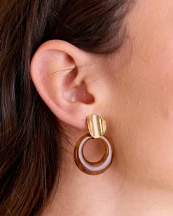 Boucle d’oreille créole écaille d’écaille d’Arles