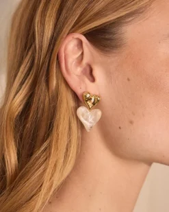 Boucles d’oreilles cœur rubis