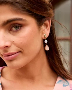 Boucles d’oreilles en pierre rose