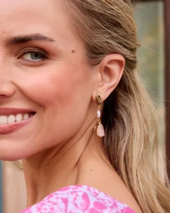 Boucles d’oreilles en pierre rose