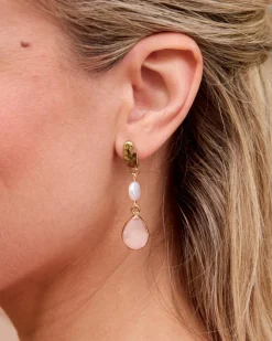 Boucles d’oreilles en pierre rose