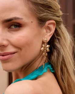 Boucles d’oreilles feuille d’or