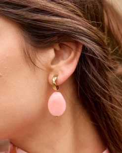 Boucles d’oreilles longues corail