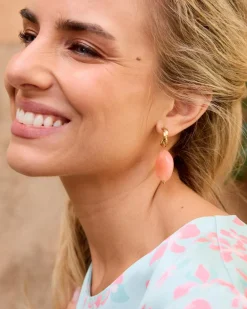 Boucles d’oreilles longues corail
