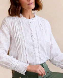 Chemise brodée blanche
