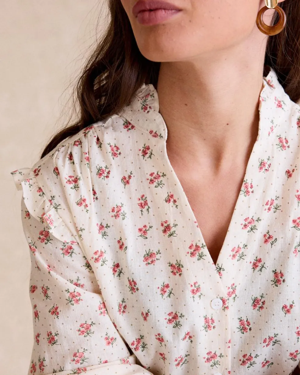 Chemise à fleurs runiques