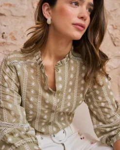 Elle Blouse Broderie Florale