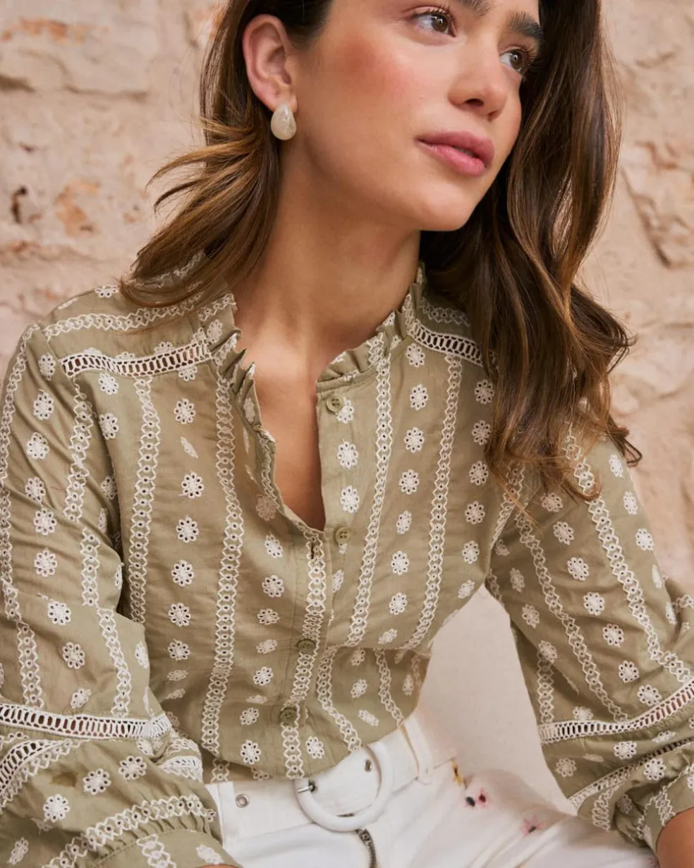 Elle Blouse Broderie Florale