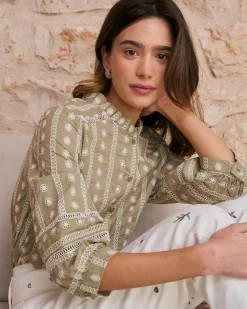 Elle Blouse Broderie Florale