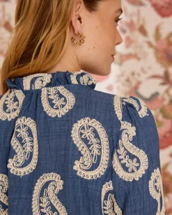 Helia Paisley Chemise brodée