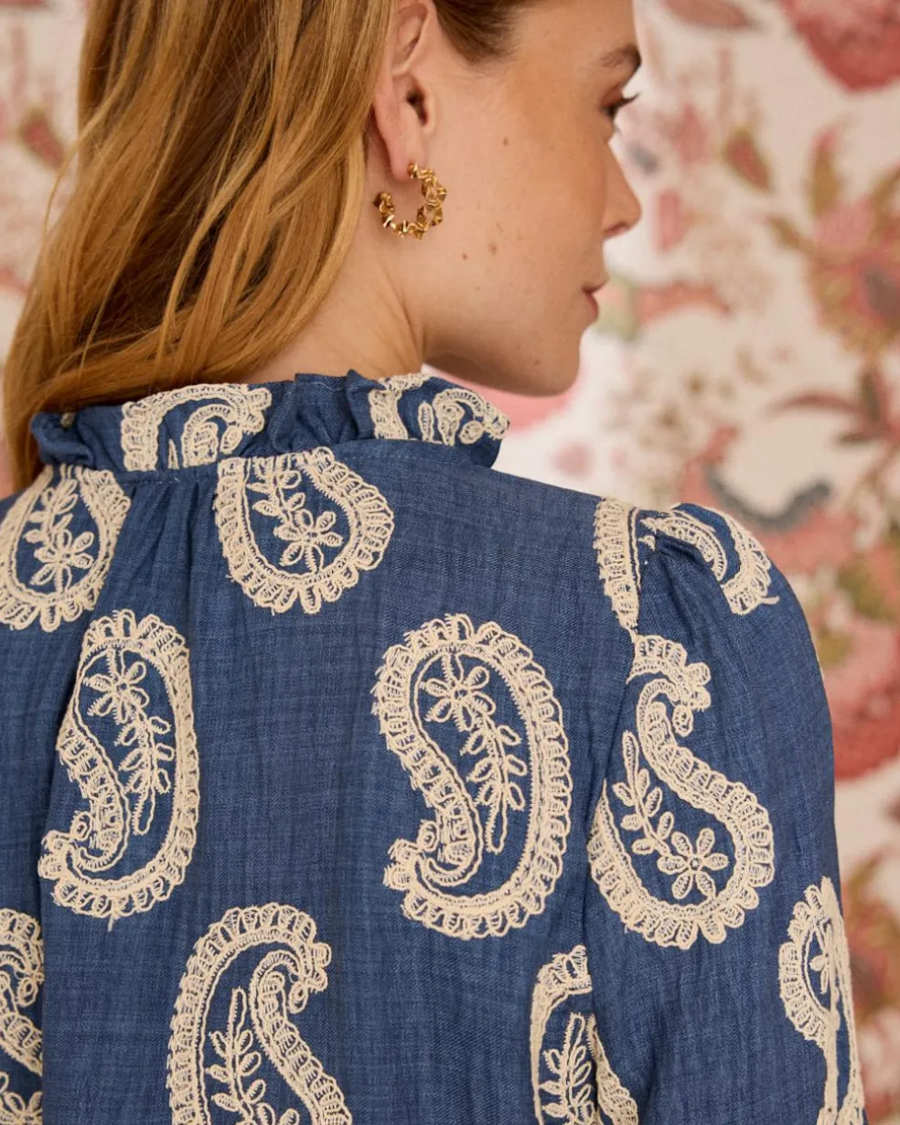 Helia Paisley Chemise brodée