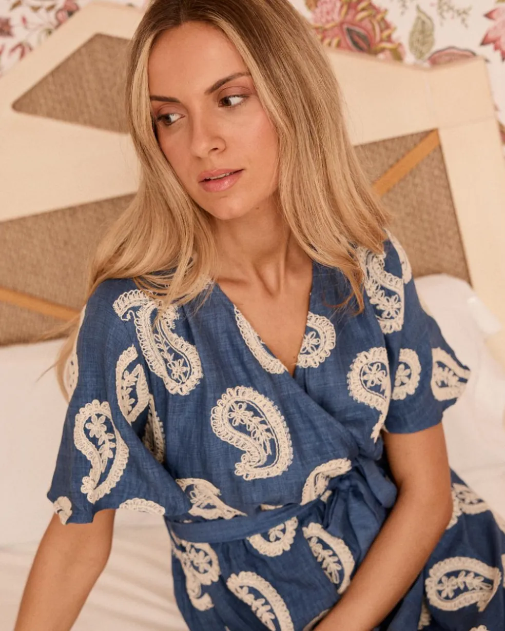 Robe brodée Paisley Ilse