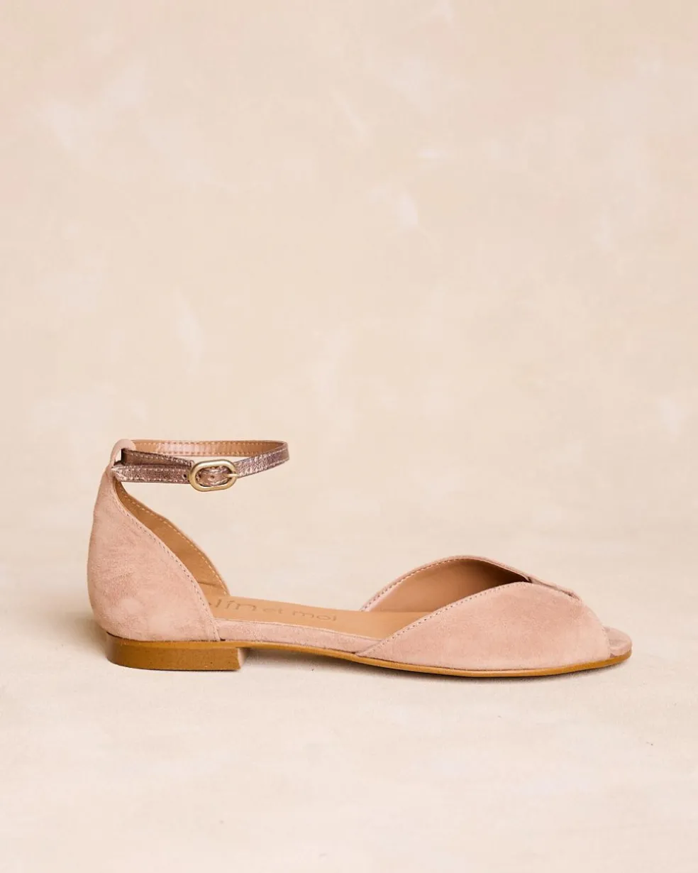 Sandale plate nude